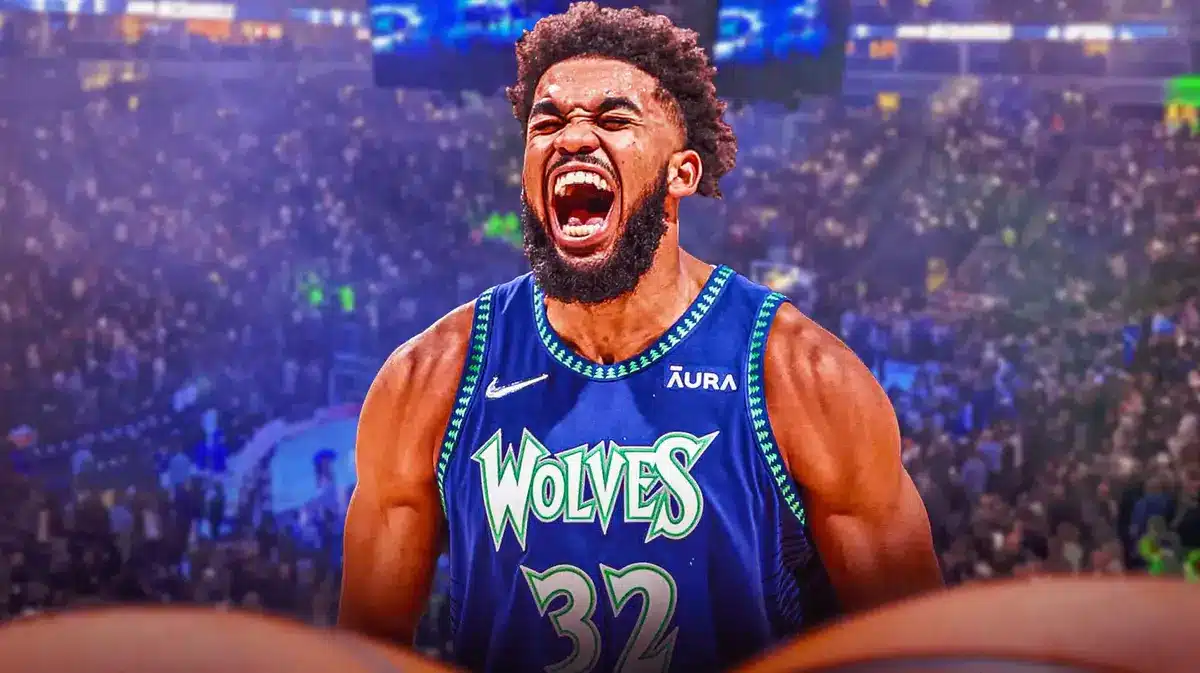 Karl-Anthony Towns looking fired up