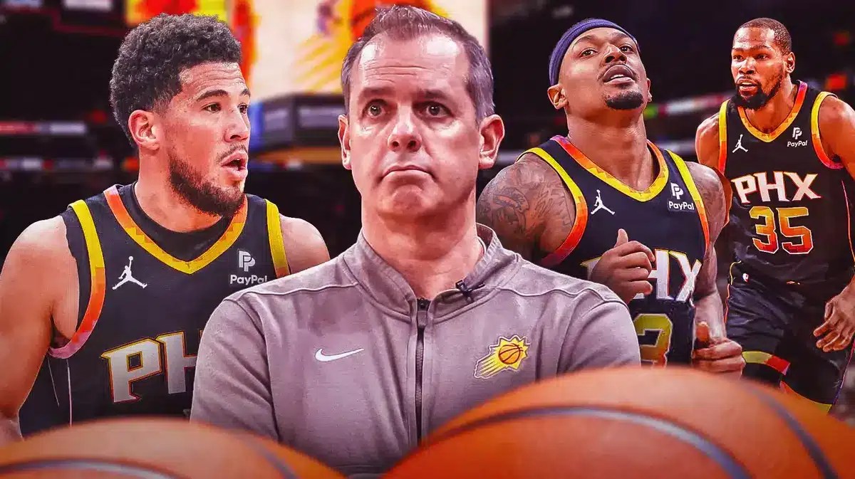 The Suns have lost three of their last four. (Pictured: Kevin Durant, Devin Booker, Bradley Beal, Frank Vogel)
