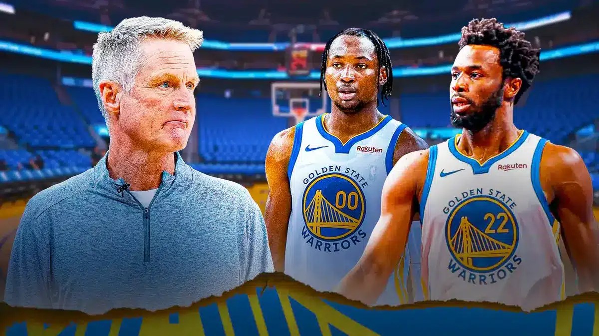 Warriors' Steve Kerr, Jonathan Kuminga and Andrew Wiggins
