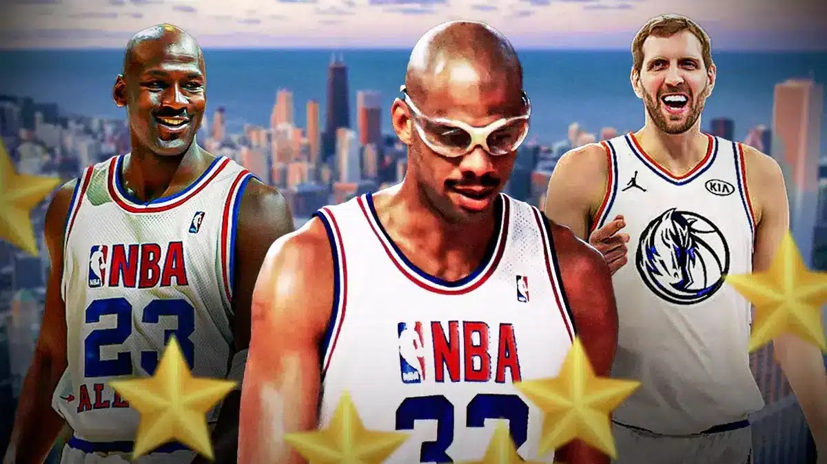 Michael Jordan, Kareem Abdul-Jabbar and Dirk Nowitzki.