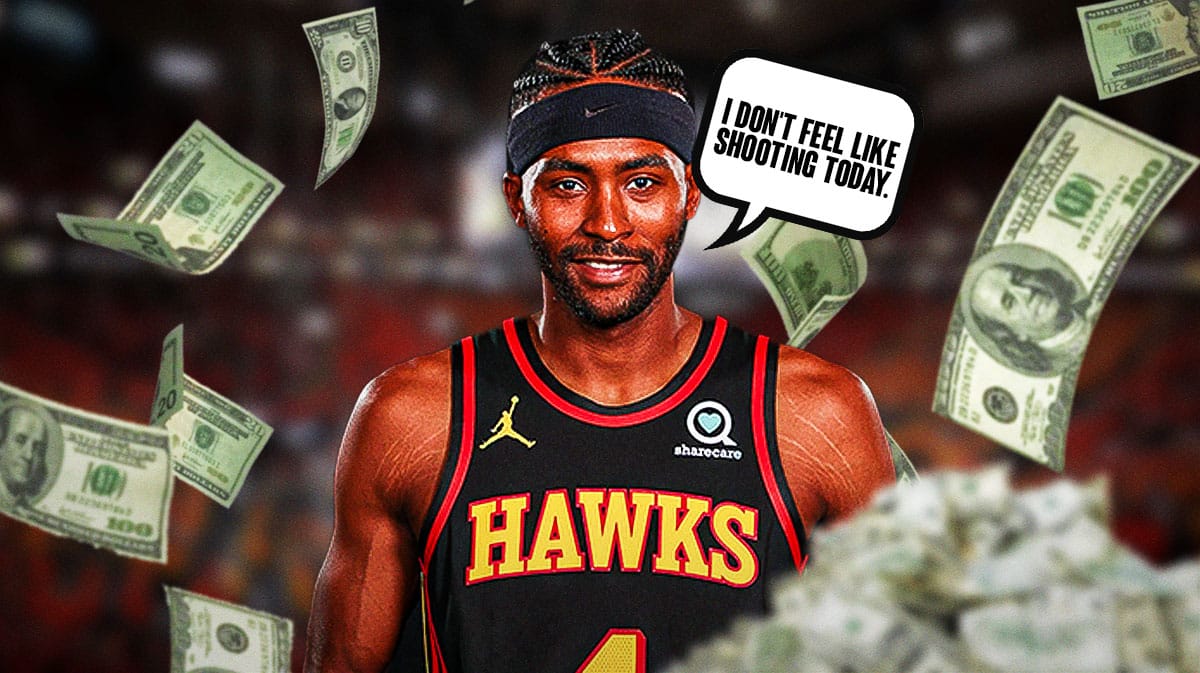 Maurice Harkless surrounded by piles of money saying "I don't feel like shooting today."