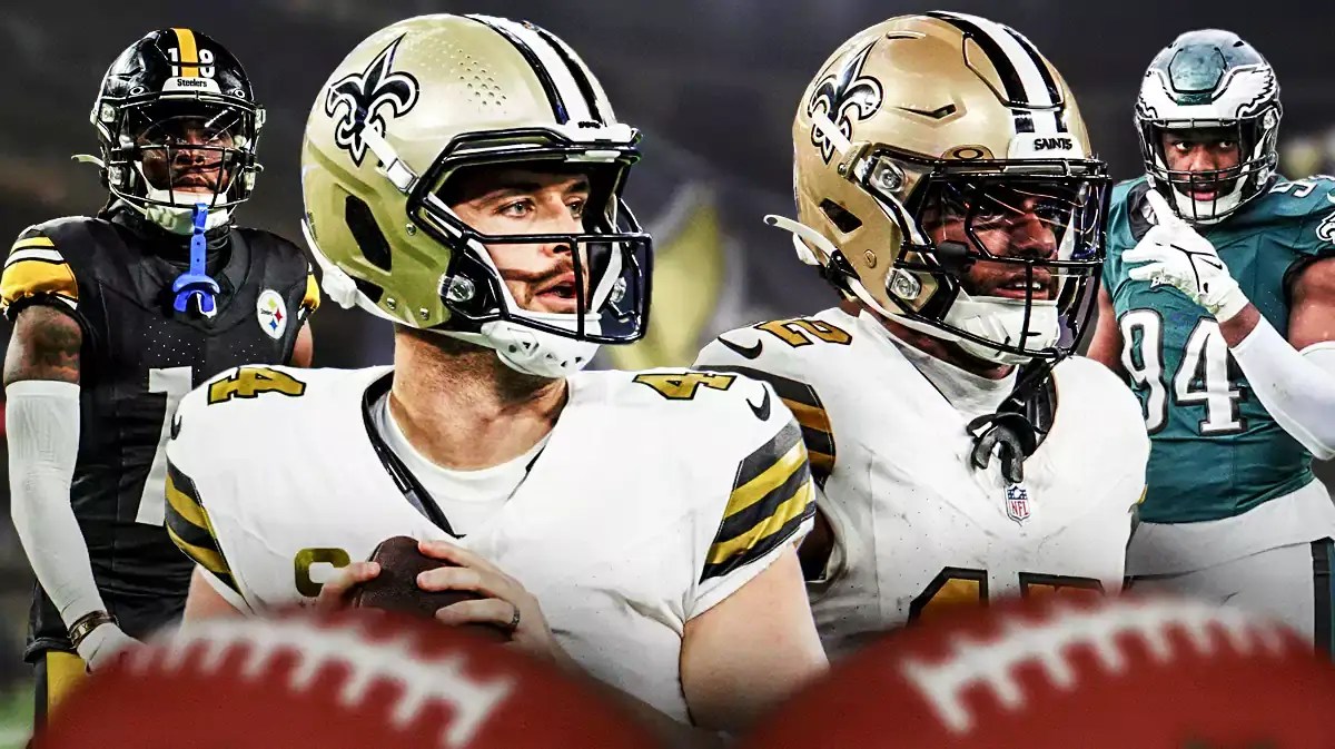Saints, Saints offseason, Saints trade, Derek Carr, Chris Olave, Diontae Johnson, and Josh Sweat