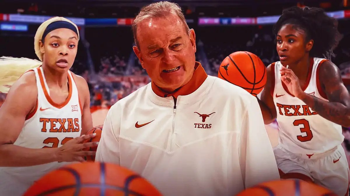 Texas women’s basketball coach Vic Schaefer and Texas women’s basketball players Rori Harmon and Aaliyah Moore. The Longhorns recently broke into the top five of the Ap Women's Top 25 Poll this week.