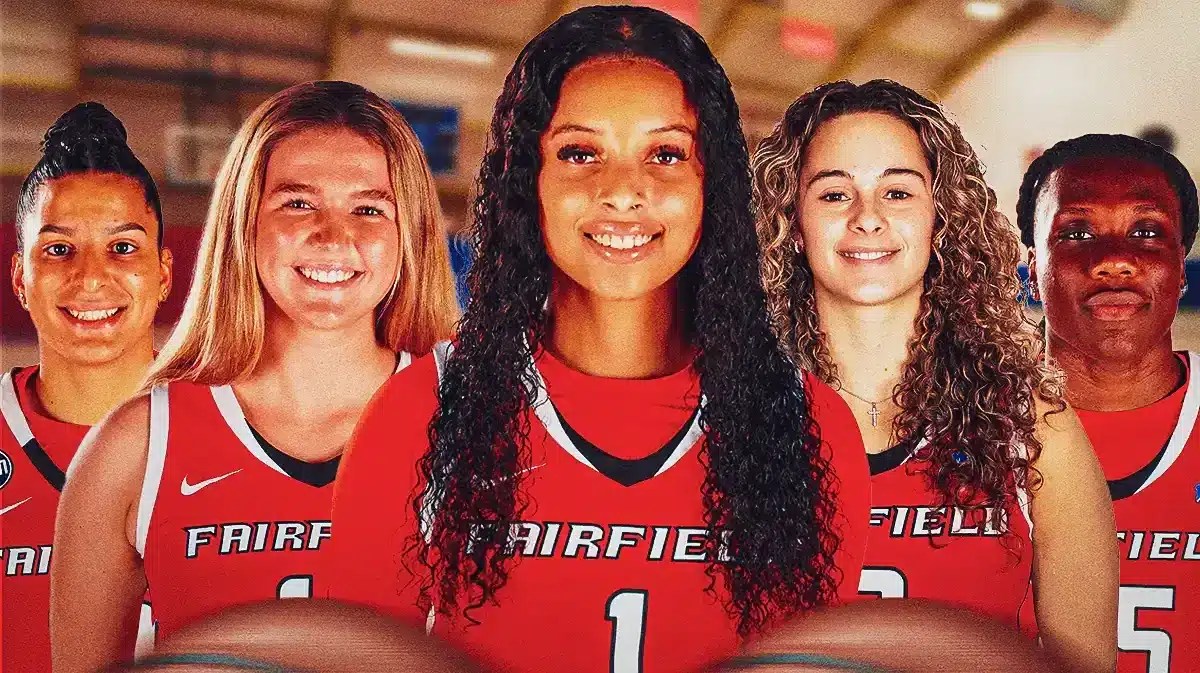Players from the Fairfield women's basketball team