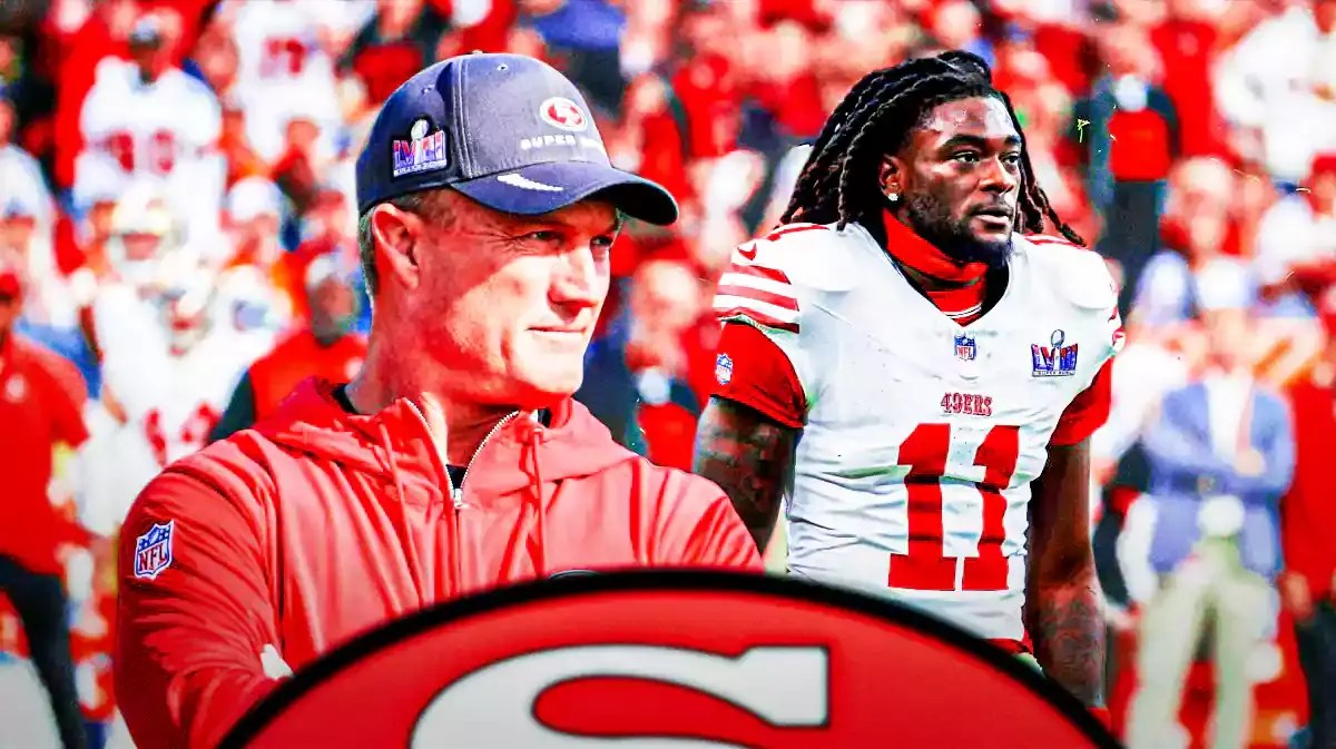 Brandon Aiyuk next to John Lynch (San Francisco 49ers)