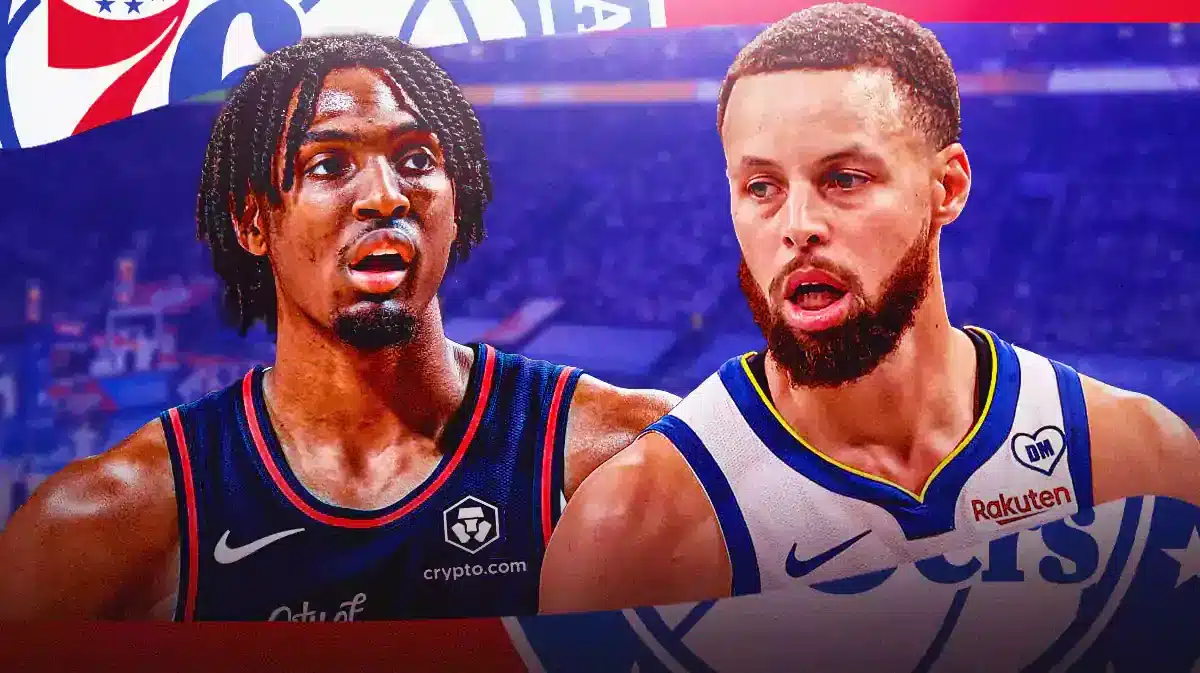 76ers' Tyrese Maxey and Warriors' Stephen Curry