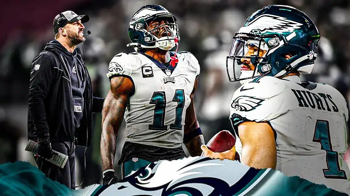 Eagles' Nick Sirianni, AJ brown and Jalen Hurts