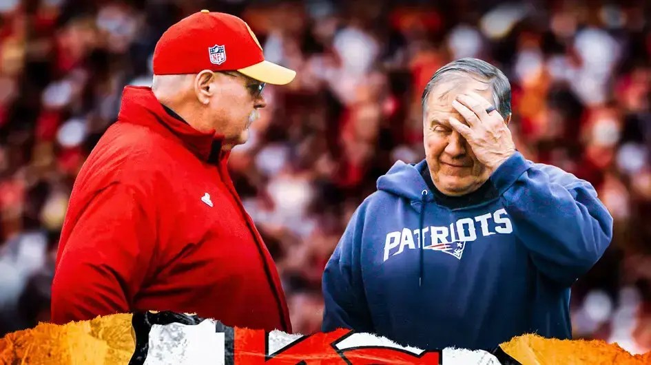 Chiefs Andy Reid after Super Bowl 58 win with Colin Cowherd and Bill Belichick