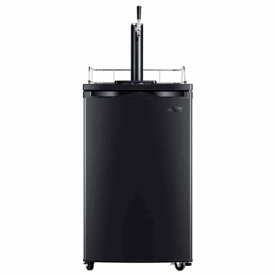 Arctic King Single Tap Kegerator 4.9 cu. ft - Black colored on a white background.