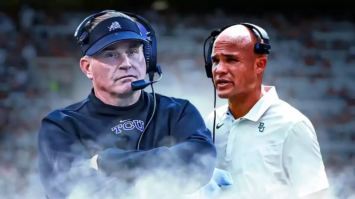 Former TCU coach Gary Patterson and Baylor football coach Dave Aranda.
