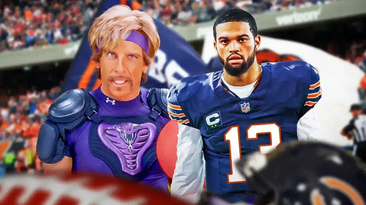 Presumptive Chicago Bears #1 Draft pick Caleb Williams and dodgeball legend White Goodman