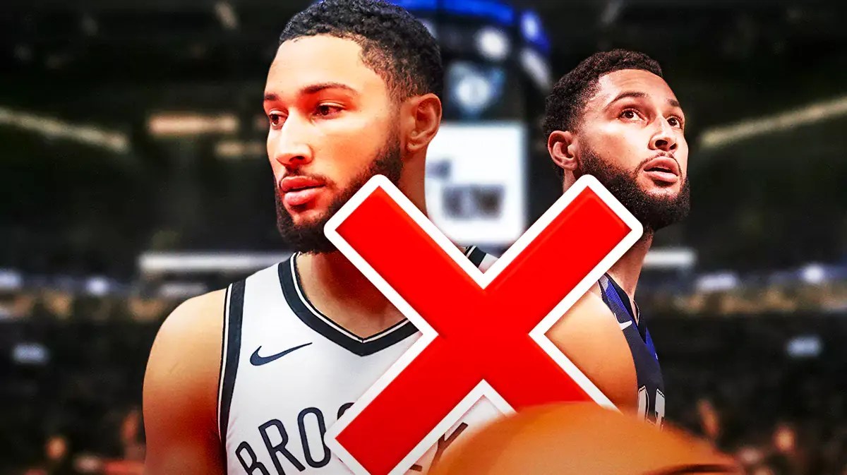 Nets' Ben Simmons with a big red X over him ahead of the Celtics game.