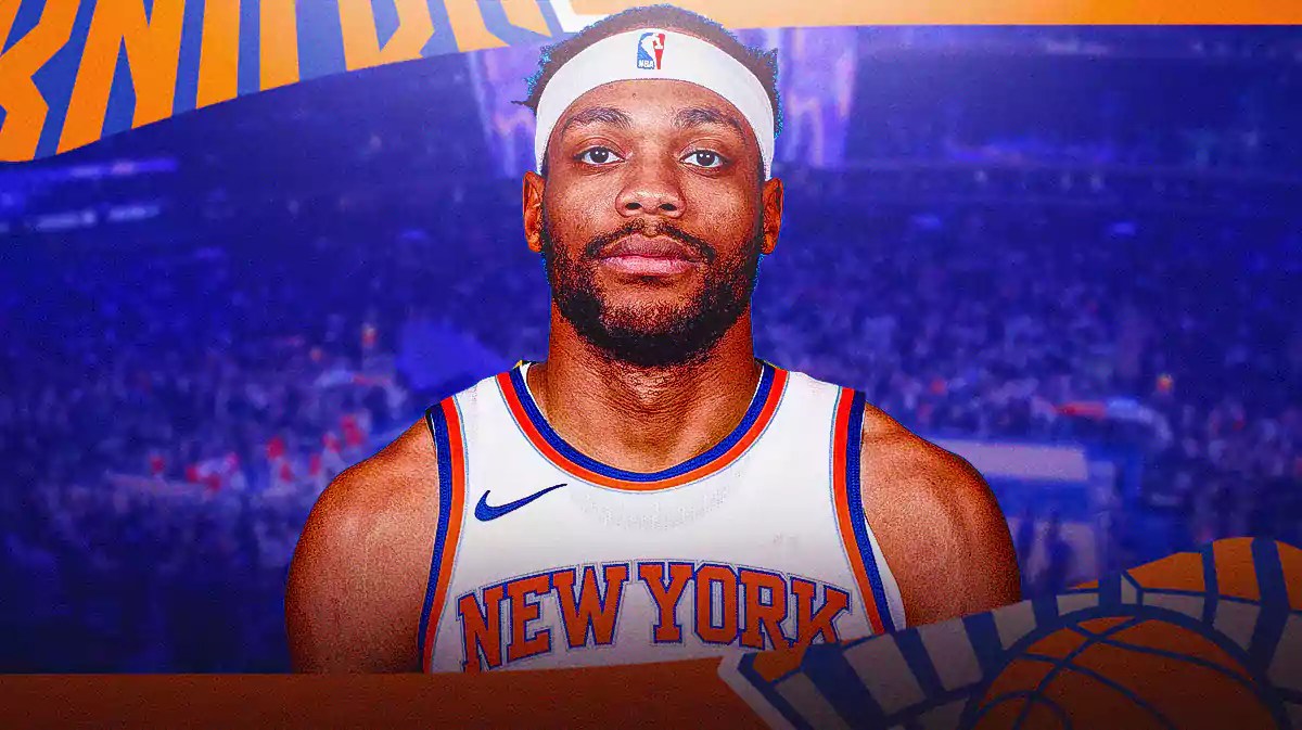 Bruce Brown in a Knicks jersey