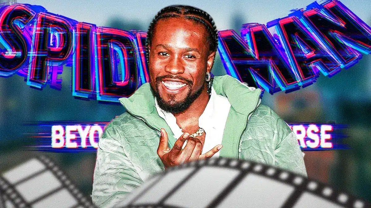 Spider-Man: Beyond the Spider-Verse logo with Shameik Moore.