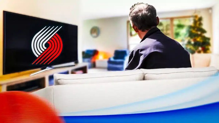 Blazers fans trying to watch the game on TV