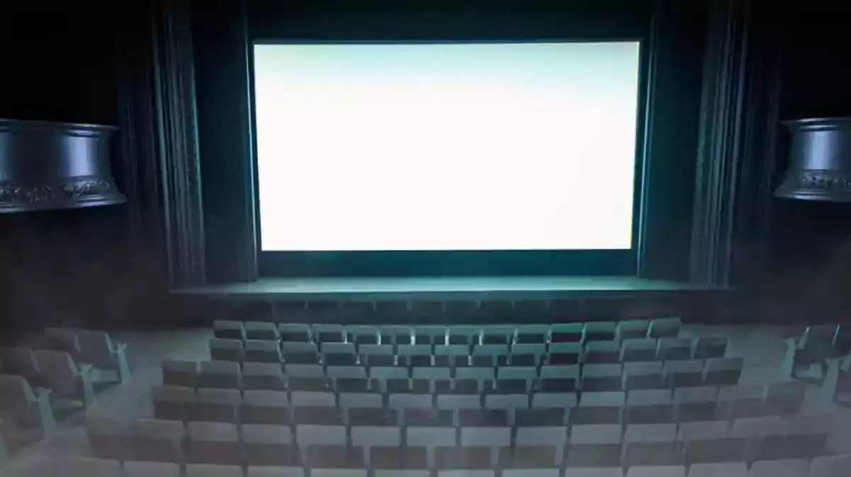 An empty movie theater.