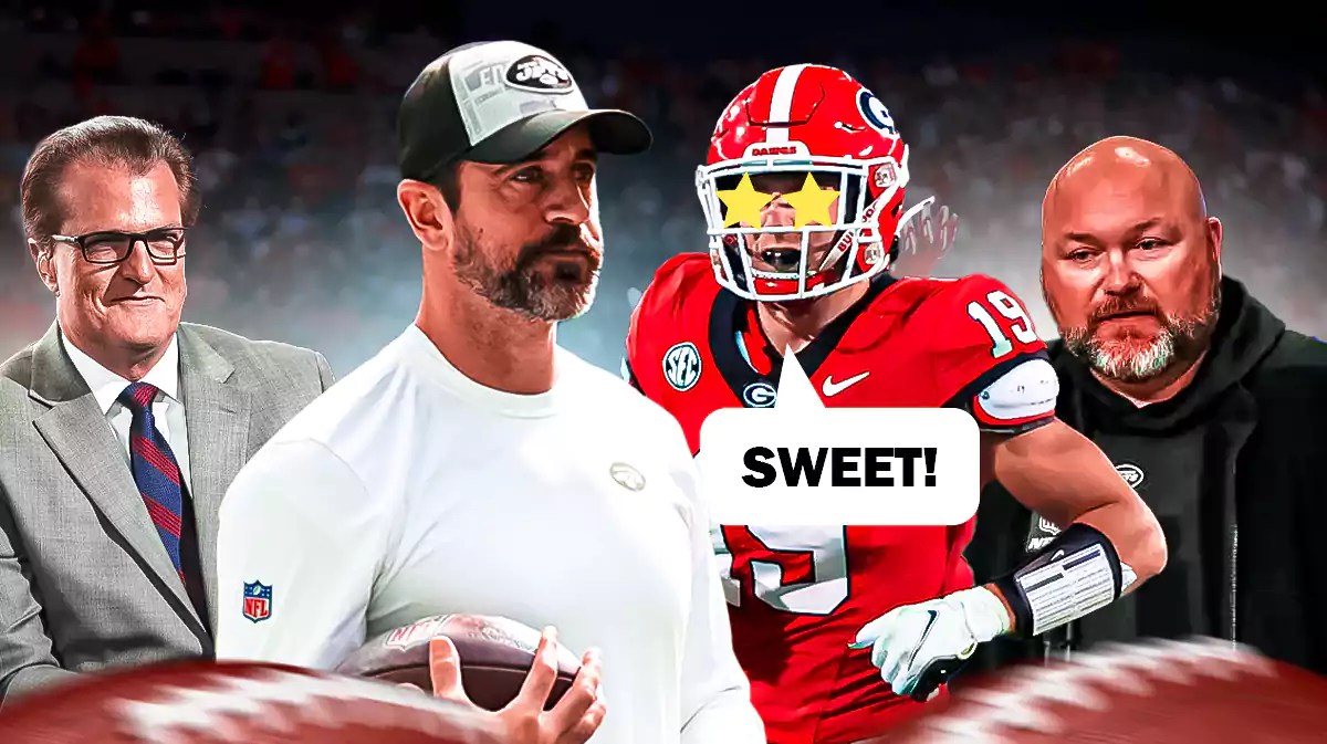 Brock Bowers, Aaron Rodgers, Joe Douglas, Mel Kiper Jr.