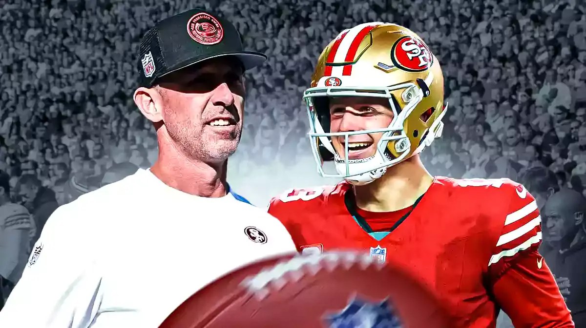 49ers quarterback Brock Purdy and coach Kyle Shanahan