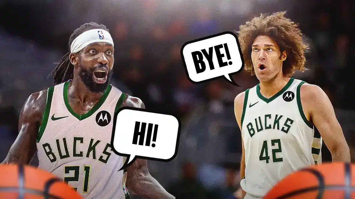 Bucks Robin Lopez saying bye to Patrick Beverley