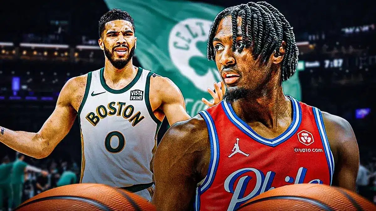 Celtics' Jayson Tatum and 76ers' Tyrese Maxey