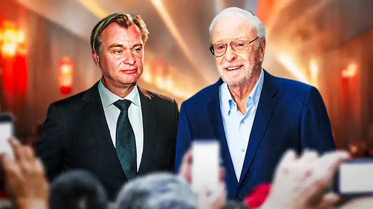 Oppenheimer director Christopher Nolan and Michael Caine.