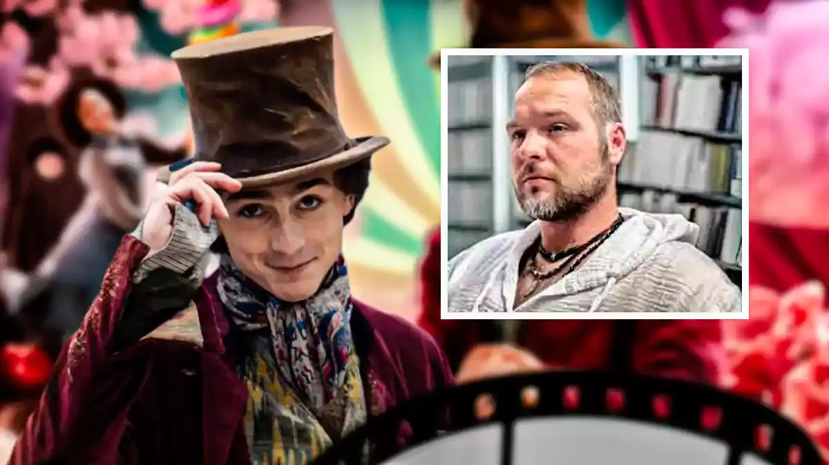 Picture of Willy Wonka alongside the immersive experience show creator Billy Coull