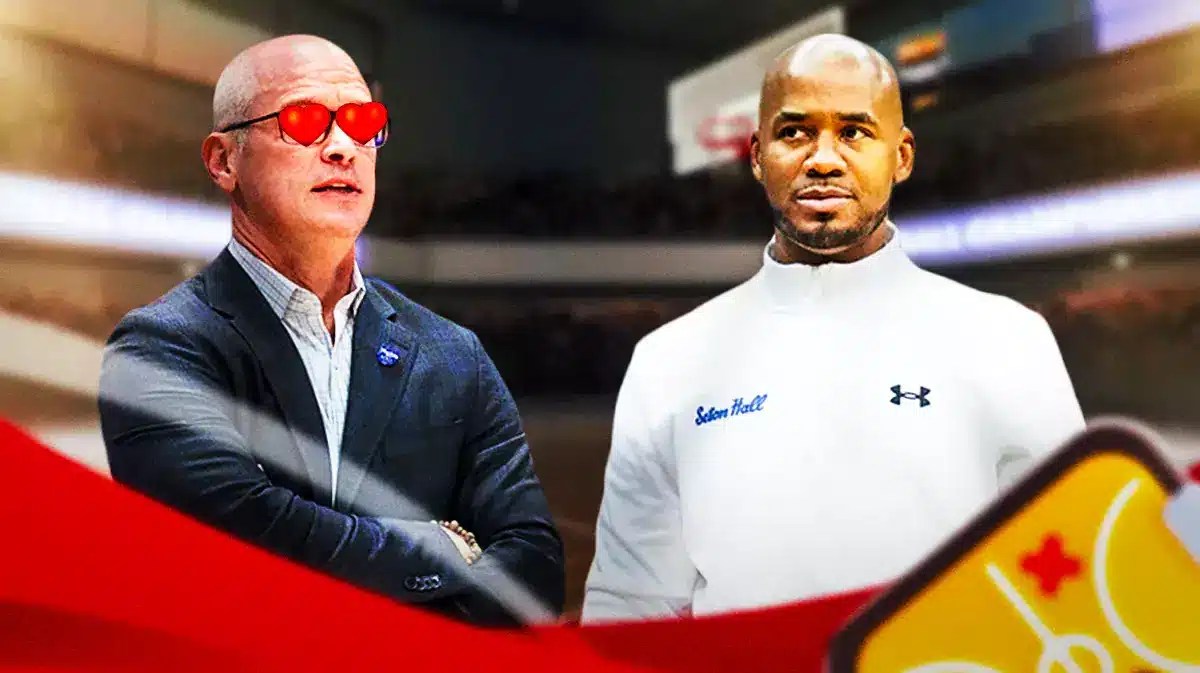 Dan Hurley with heart eyes looking at Shaheen Holloway