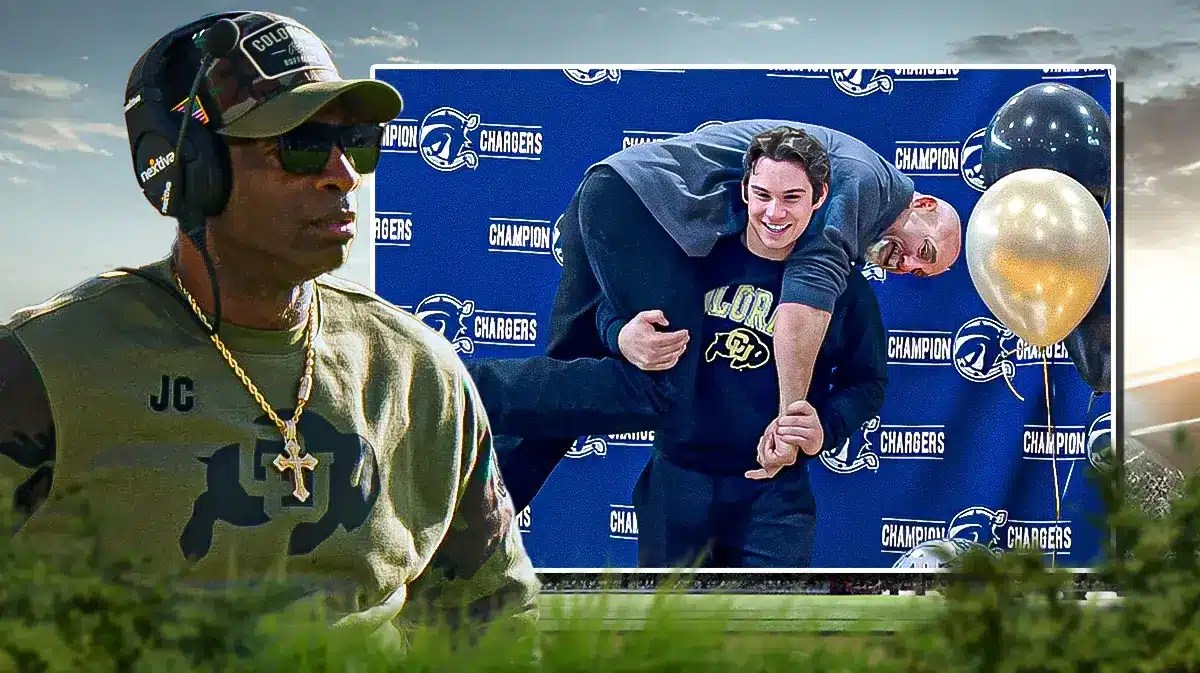 Colorado football head coach Deion Sanders, Gage Goldberg picking up his father Bill Goldberg on signing day