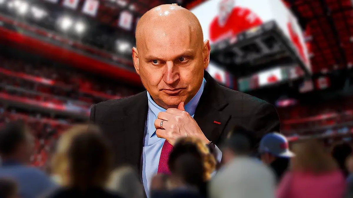 Red Wings coach Derek Lalonde after Jake Walman beat the Canucks.