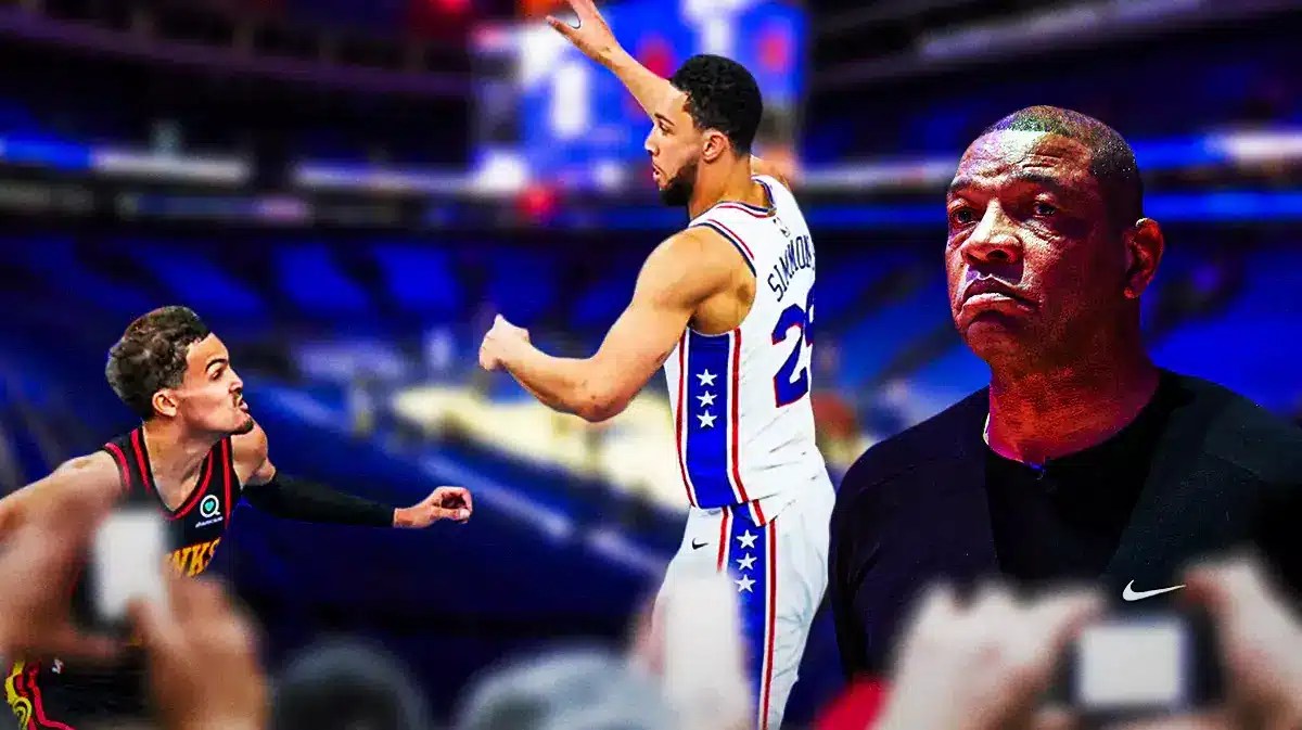 Trae Young, Ben Simmons and Doc Rivers