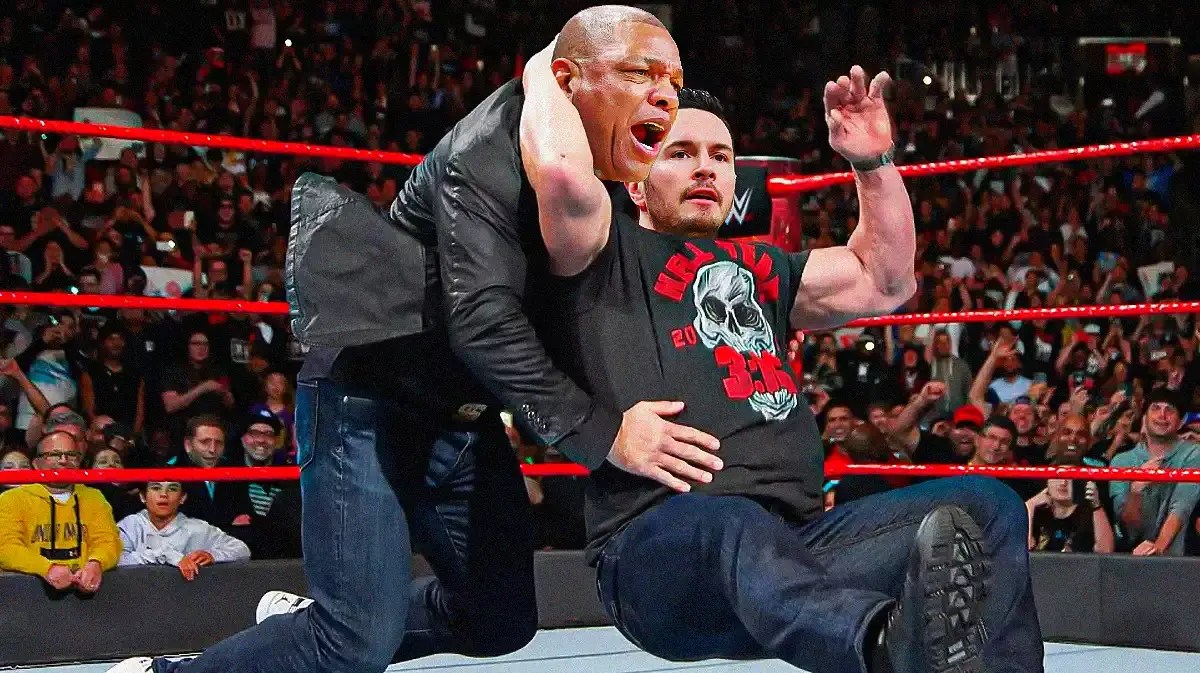 JJ Redick (as Stone Cold) and Doc Rivers (Bucks head coach) as Shane Mcmahon