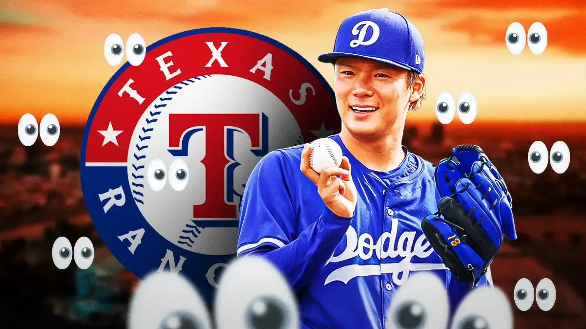 Dodgers' Yoshinobu Yamamoto, Rangers, eyes emojis above