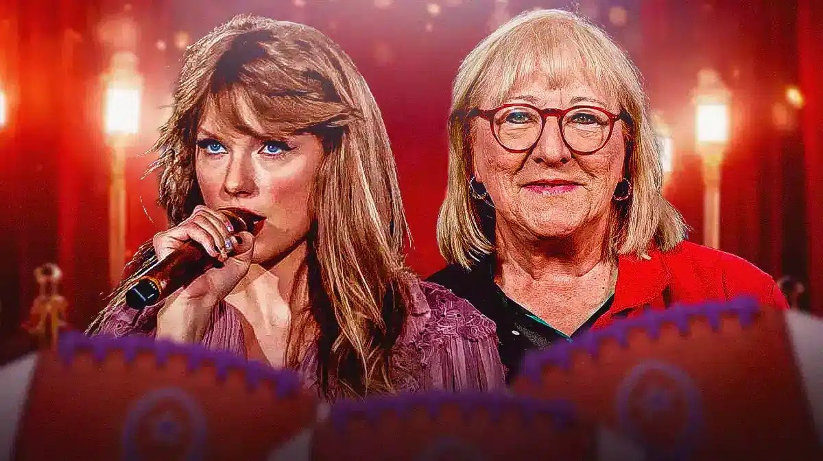 Donna Kelce, Taylor Swift with footballs