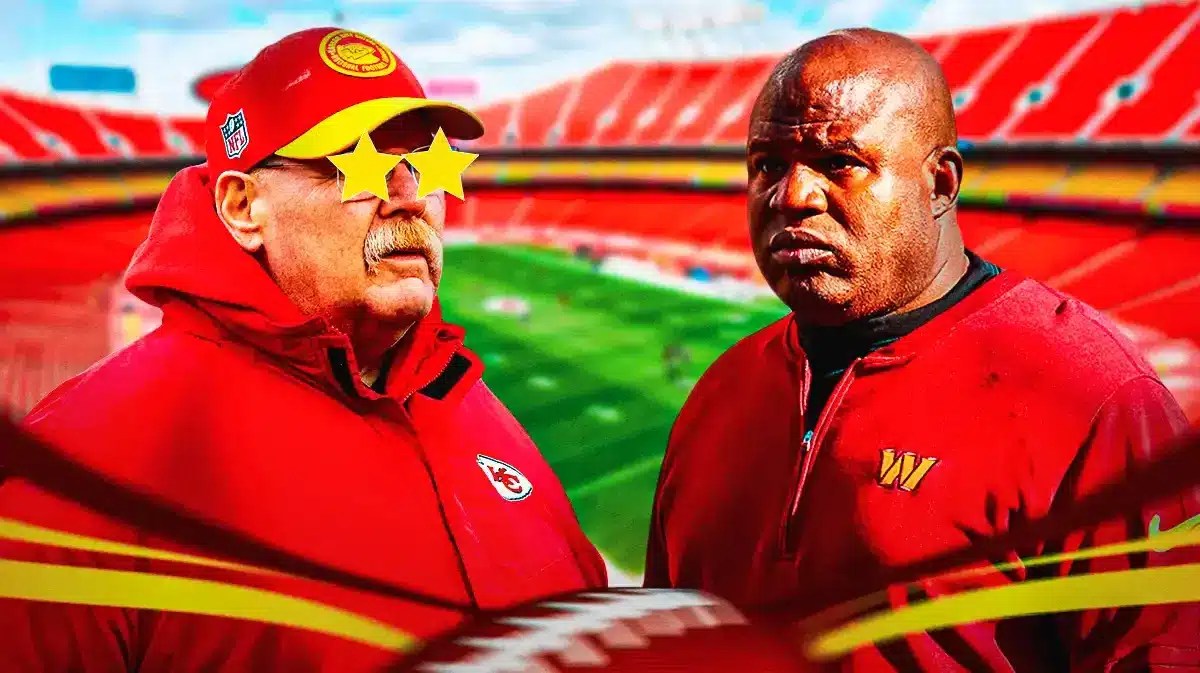 Photo: Eric Bieniemy in Commanders gear with Dan Quinn in Commanders gear
