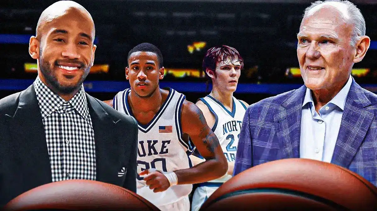 Dahntay Jones now and as a Duke basketball player and George Karl as a coach and a North Carolina basketball player.