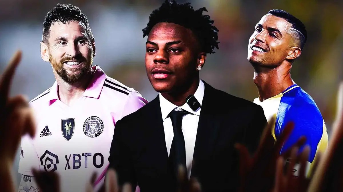 Ishowspeed saying: ‘Boo’ next to Lionel Messi, Cristiano Ronaldo smiling from the side Inter Miami, Al-Nassr