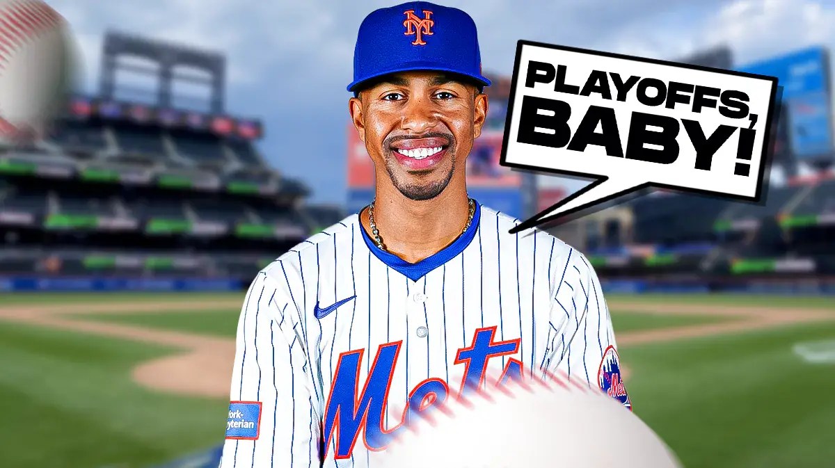 Photo: Francisco Lindor in Mets jersey saying “Playoffs, baby”