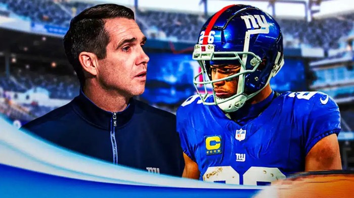 Giants' Joe Schoen and Saquon Barkley