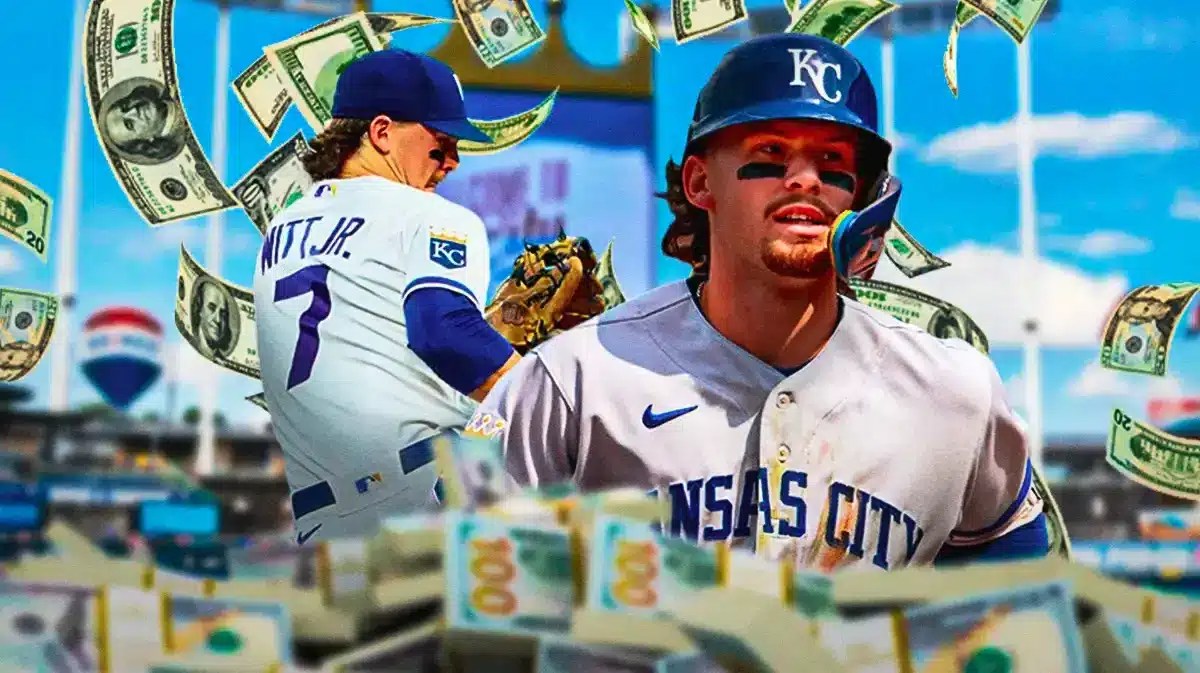 Photo: Bobby Witt Jr with money flying around him