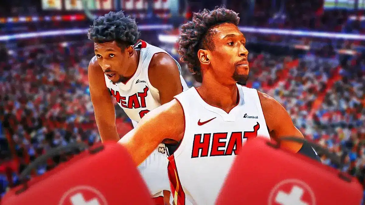 Heat guard Josh Richardson, medical kits in front of him