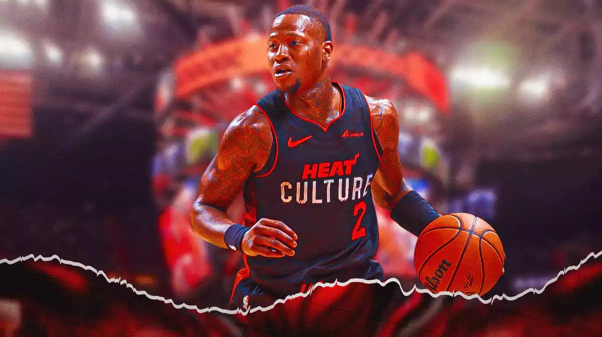 Terry Rozier with the Heat arena in the background, injury