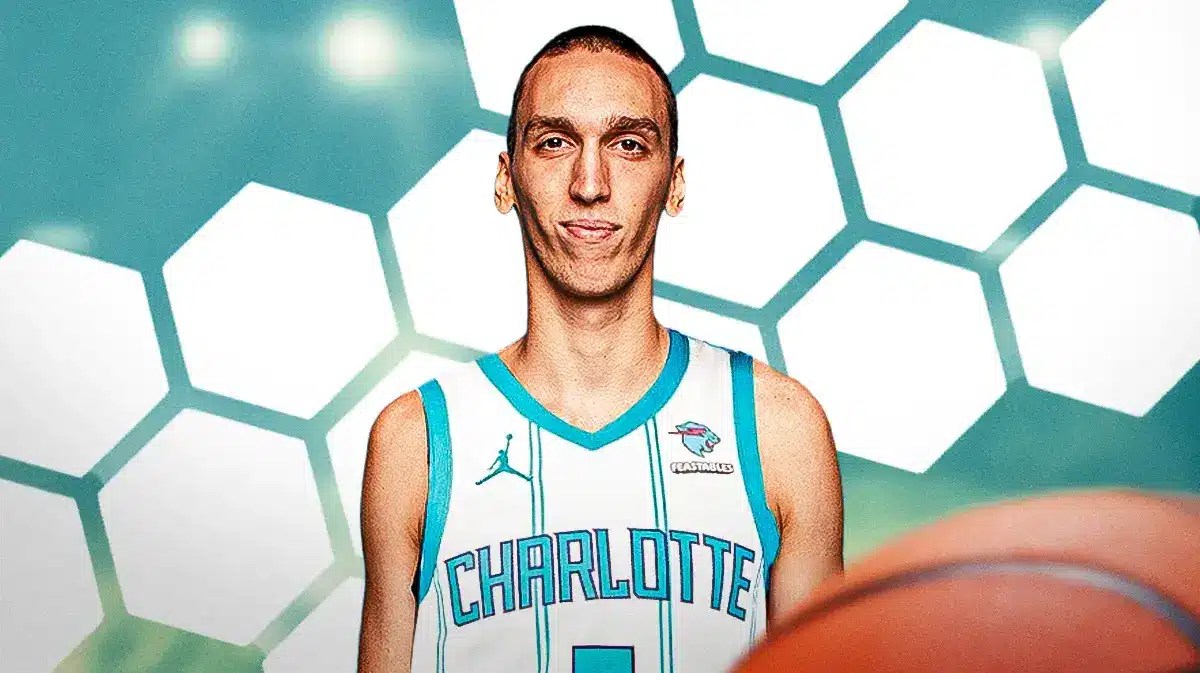 Aleksej Pokusevski in a Hornets uniform after being waived by the Thunder