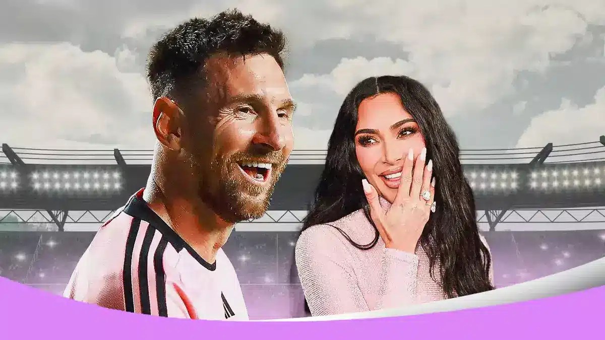 Inter Miami Lionel Messi with Kim Kardashian after MLS game vs LA Galaxy