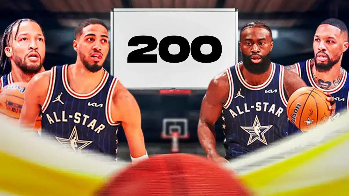 The Eastern Conference All-Stars (Jalen Brunson, Tyrese Haliburton, Jalen Brown and Damian Lillard) scored over 200 points