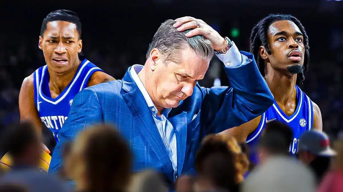 Kentucky basketball John Calipari with Rob Dillingham and Antonio Reeves after loss to Tyrell Ward LSU