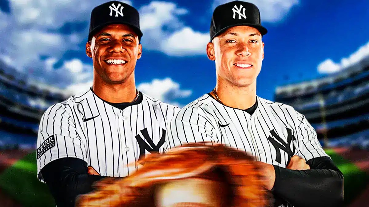 Yankees' Juan Soto, next to Yankee Aaron Judge.