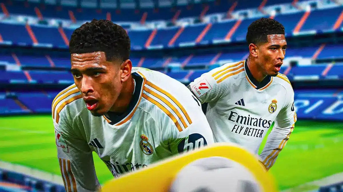 Soccer star Jude Bellingham in a Real Madrid jersey