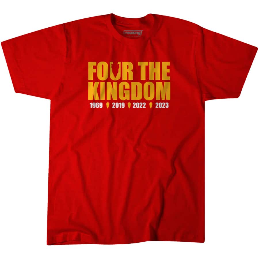 Kansas City Four the Kingdom T-Shirt - Red colored on a white background.
