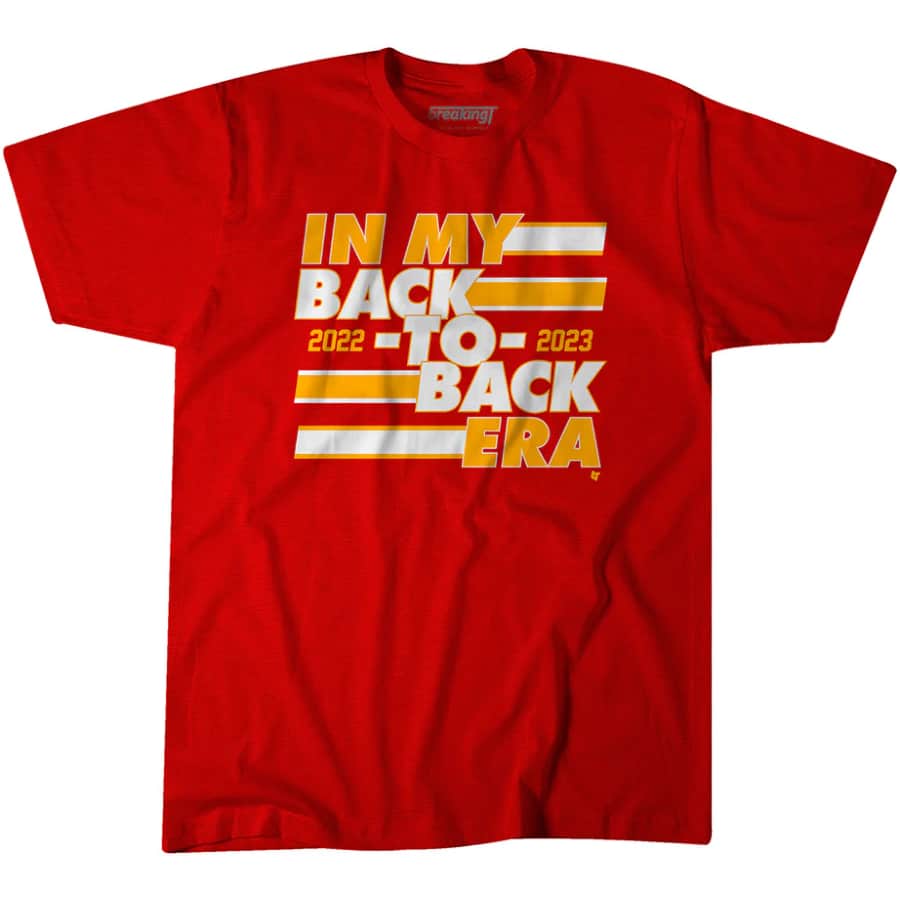 Kansas City In My Back-to-Back Era T-Shirt - Red colored on a white background.