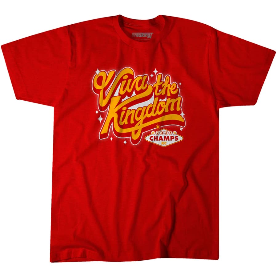Kansas City: Viva the Kingdom T-Shirt - Red colored on a white background.